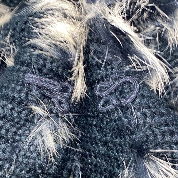 Mushka By Sienna Rose Rabbit Fur Black And Tan Vest Cardigan With Pockets Size S - Picture 12 of 14